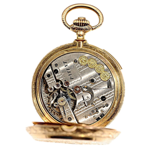 Swiss gold erotic repeating hunting cased watch Circa 1880 Swiss gold erotic repeating hunting cased watch Circa 1880