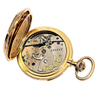 Swiss gold erotic repeating hunting cased watch Circa 1880