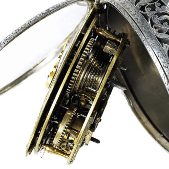 German one-handed coach clock with hour self strike Circa 1680
