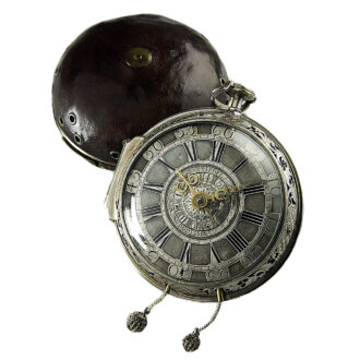 German repeating coach clock with a self strike and alarm Circa 1740