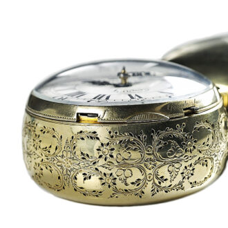 English repeating coach clock with self strike and date Circa 1750