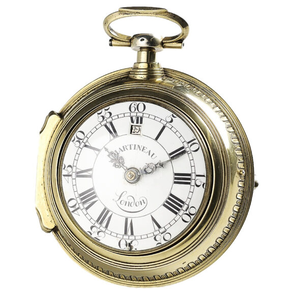 English repeating coach clock with self strike and date Circa 1750