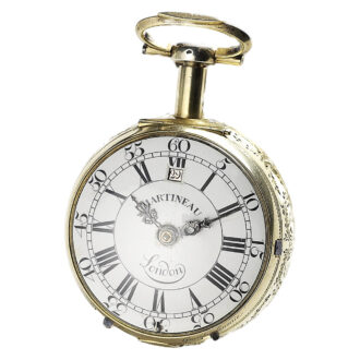 English repeating coach clock with self strike and date Circa 1750