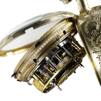 English repeating coach clock with self strike and date Circa 1750
