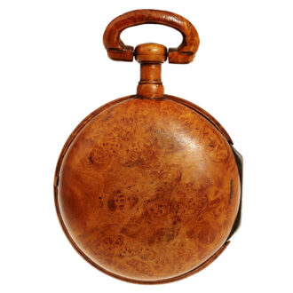 Swiss verge pocket watch made of root maple Circa 1780