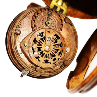 Swiss verge pocket watch made of root maple Circa 1780