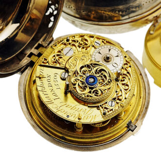 English large pair-cased coach clock with self strike Circa 1800