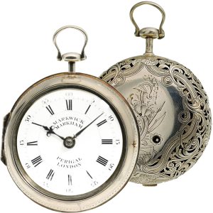 English large pair-cased coach clock with self strike Circa 1800