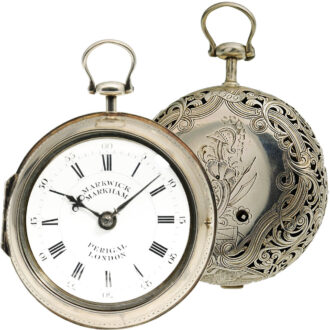 English large pair-cased coach clock with self strike Circa 1800