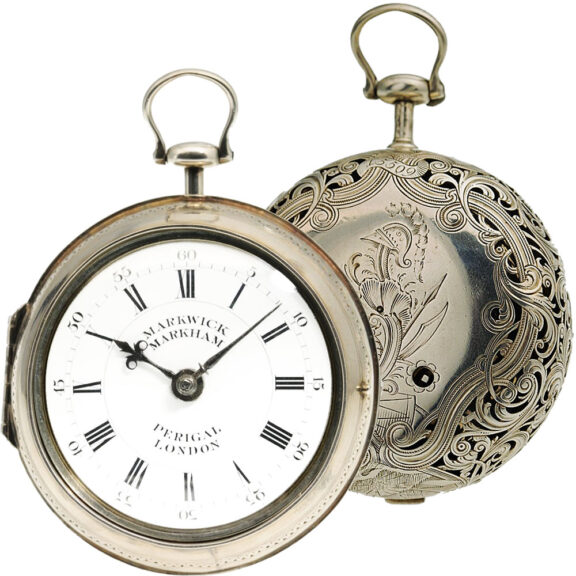 English large pair-cased coach clock with self strike Circa 1800