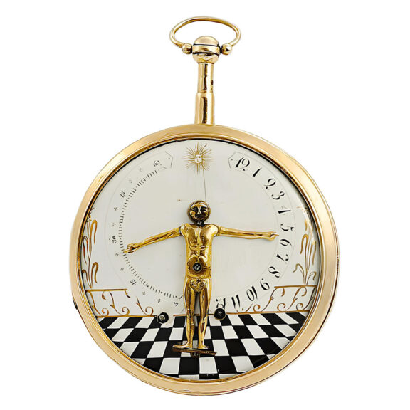 Swiss gold watch with Bras en l’air indication Circa 1820