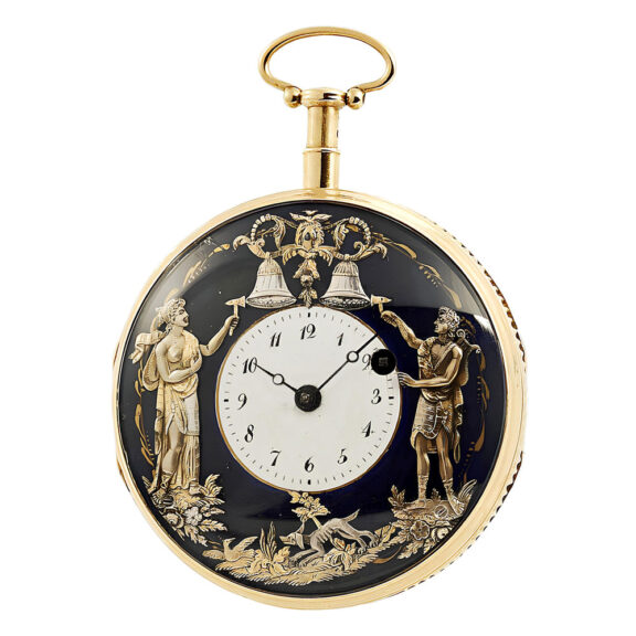 Swiss gold quarter repeating Jacquemart verge Circa 1820