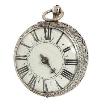 French silver pierced and engraved clock watch Circa 1680