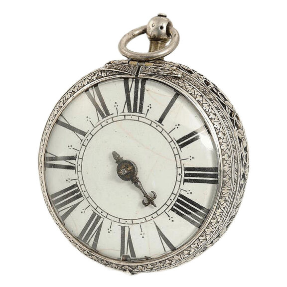French silver pierced and engraved clock watch Circa 1680