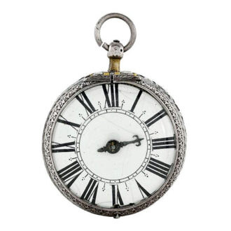 French silver pierced and engraved clock watch Circa 1680