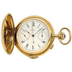 Swiss minute repeating watch with chronograph Circa 1890