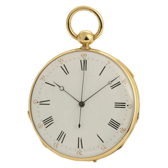 Gold open faced pocket watch by Jules Jürgensen