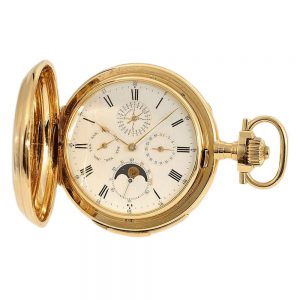 Swiss repeater with perpetual calendar and moon phase Circa 1960