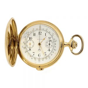 Swiss gold chronograph watch with tachy scale Circa 1900