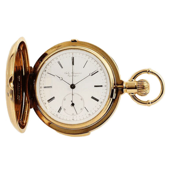 Danish 18k gold minute repeating chronograph Circa 1877