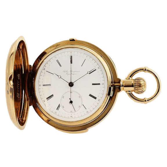 Danish 18k gold minute repeating chronograph Circa 1877