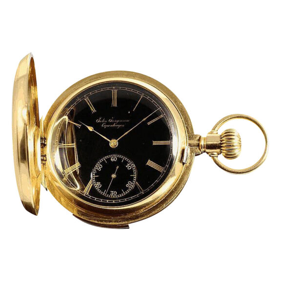 Danish repeating watch with unique black enamel dial Circa 1890