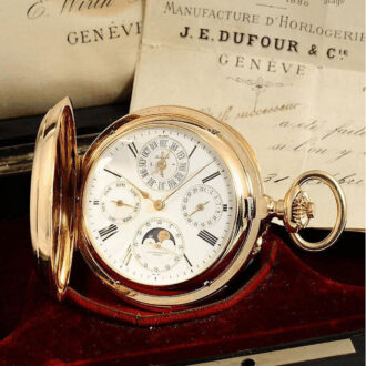 Swiss historical repeater with calendar and moon phase Circa 1895