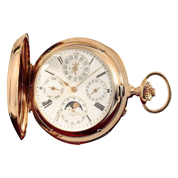 Swiss historical repeater with calendar and moon phase Circa 1895