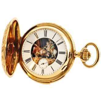 Swiss minute repeating watch with automaton "Corrida" Circa 1890