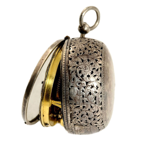 French silver oignon verge watch with alarm Circa 1695 French silver oignon verge watch with alarm Circa 1695
