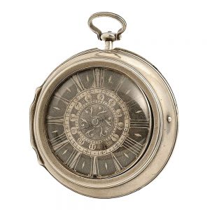 French silver pair cased verge watch with alarm Circa 1680