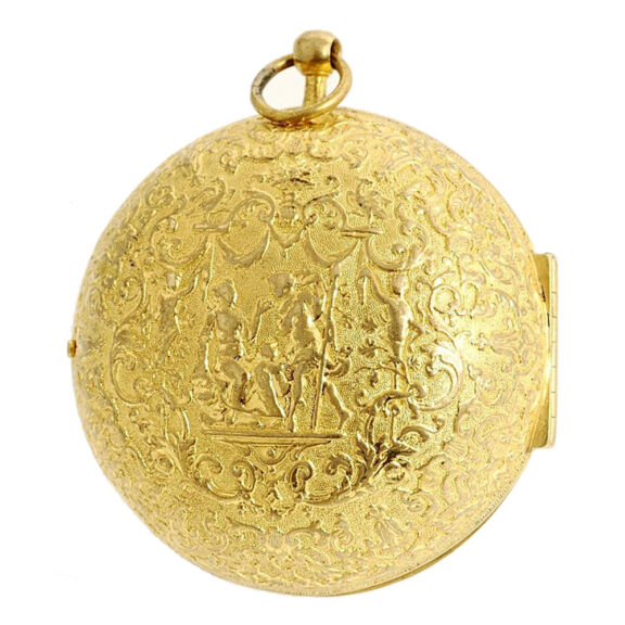 French gilt metal oignon verge pocket watch Circa 1695 French gilt metal oignon verge pocket watch Circa 1695
