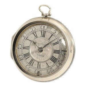 English exquisite silver pair cased verge pocket watch Circa 1695