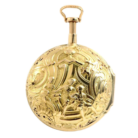 English half quarter repeating Repoussé pocket watch Circa 1780 English half quarter repeating Repoussé pocket watch Circa 1780