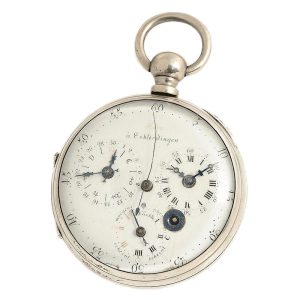 German important astronomical silver pocket watch Circa 1780