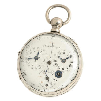 German important astronomical silver pocket watch Circa 1780