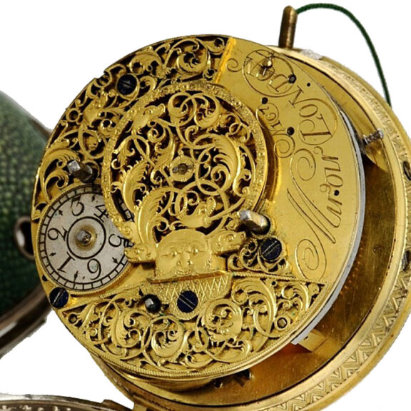 English silver pair cased repeating coach clock Circa 1750 English silver pair cased repeating coach clock Circa 1750