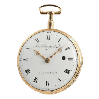 German gold verge watch with 8 day going train Circa 1790