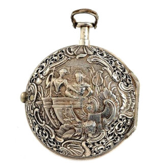 German pair cased quarter repeating verge pocket watch circa 1730