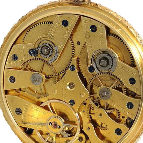 English watch with centre seconds and two time zones Circa 1848 English watch with centre seconds and two time zones Circa 1848