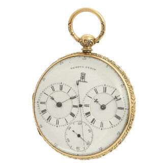 English watch with centre seconds and two time zones Circa 1848