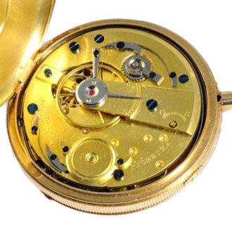 Danish gold quarter repeating cylinder pocket watch Circa 1820
