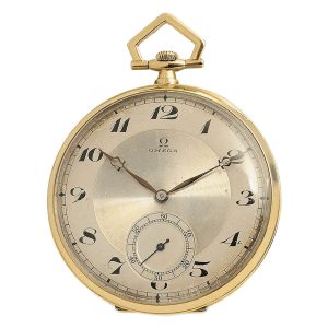 Swiss 18 carat gold open faced dress watch Circa 1923