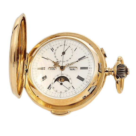 Swiss repeating chronograph with moon phase Circa 1900