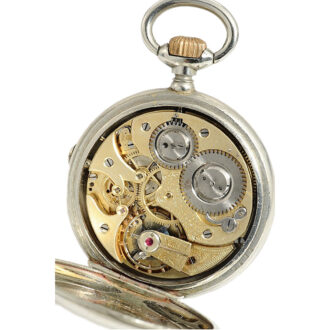 Swiss nickel watch with digital time indication Circa 1890