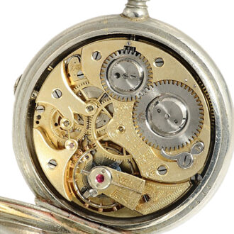 Swiss nickel watch with digital time indication Circa 1890