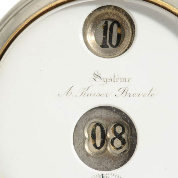 Swiss nickel watch with digital time indication Circa 1890 Swiss nickel watch with digital time indication Circa 1890