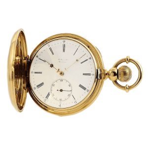 Swiss 18 carat gold lever watch with lid winding Circa 1880