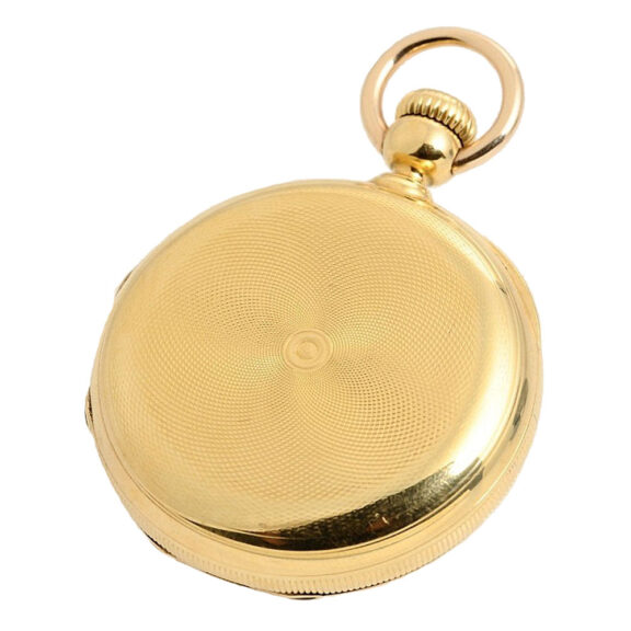 Swiss gold Geneva hunting cased pocket watch Circa 1880 Swiss gold Geneva hunting cased pocket watch Circa 1880