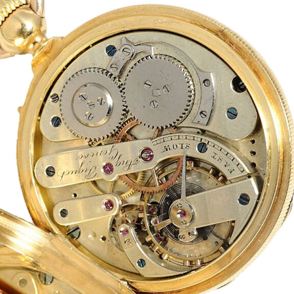 Swiss gold Geneva hunting cased pocket watch Circa 1880 Swiss gold Geneva hunting cased pocket watch Circa 1880